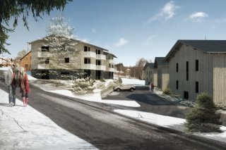 Vizualizace celého komplexu Ski Apartmánů Bublava